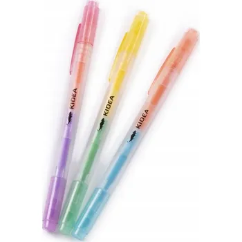 OBOUSTRANNÉ ZVÝRAZŇOVAČE sada 6 PASTELOVÝCH BAREV KIDEA tenké fixy