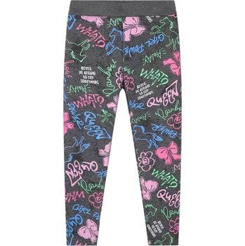 Dívčí kalhoty DÍVČÍ ZATEPLENÉ LEGÍNY šedé Kugo YL1093