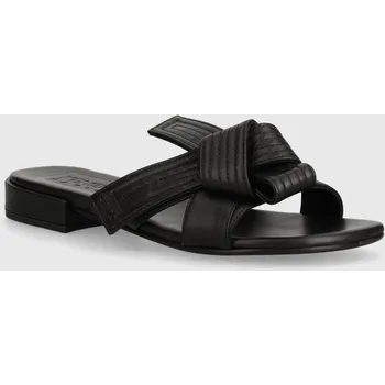 Dámské pantofle Kožené pantofle Kenzo Oki Leather Mules dámské, černá barva, FE62MU125L79.99 99X, EUR 37