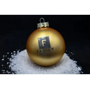 Vánoční ozdoba SKLENĚNÁ VÁNOČNÍ OZDOBA S LOGEM