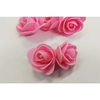 Svatební dekorace Pěnová růžička dekorační 3cm - růžová