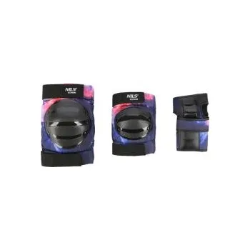 Kolečkové brusle Souprava chráníčů NILS Extreme H734 černá - - Výběr variant -