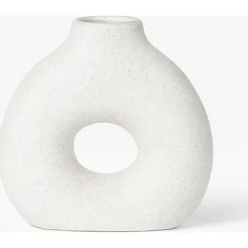 Váza Váza keramická - Woood Dunya Vaas, křídově bílá, 5 cm x 14 cm x 14 cm