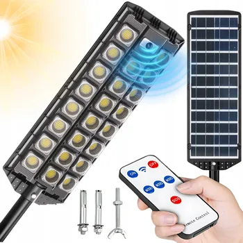 Venkovní osvětlení SOLÁRNÍ LAMPA 2000W VENKOVNÍ LED ULICE S ČIDLEM POHYBU A SOUMRAKU