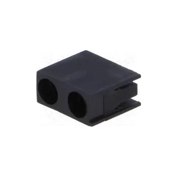 Objímka diody LED 3mm polyamid úhlová černá UL94V-2 H 9,6mm