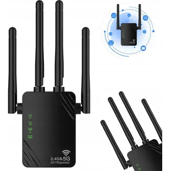SILNÝ ZESILOVAČ WI-FI SIGNÁLU REPEATER 1200 MB/S 2.4 GHz 5 GHz DVOUBANDOVÝ