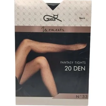 Dámské oblečení Vzorované Punčocháče Gatta 20den černé Nero velikost L