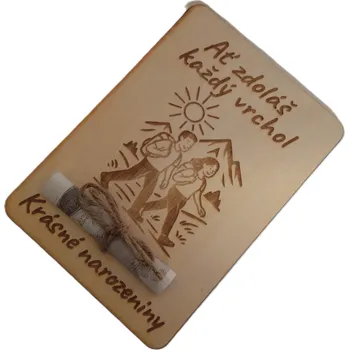 Dary dřeva Dřevěné přání na peníze-hory