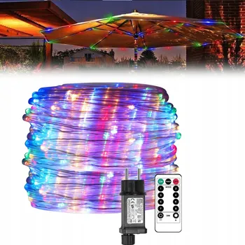 Vánoční dekorace LED světelný had RGB 10m Party Light, Vánoční dekorace + dálkové ovládání