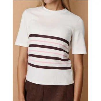 Dámské tričko Sinsay - Pruhované tričko - krémová - 754IN-01X - 754IN-01X-XXL