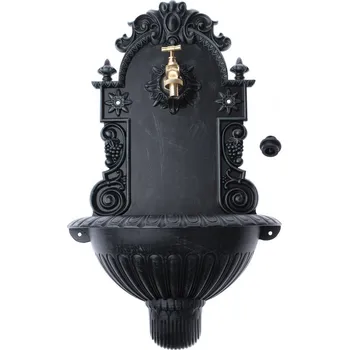 Hliníkové umyvadlo černá, 38 x 61 x 19 cm