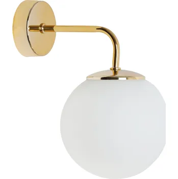 Nástěnné svítidlo Nástěnná lampa zlatá do ložnice obýváku skleněná bílá koule LOFT 15CM