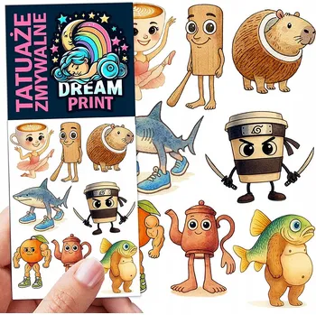Odstranitelné tetování Filmové a herní tetování, dětské tetovačky, vodní smývatelné tetování na narozeniny, Dárek, upomínka, dočasné tetování pro děti, originální, opakovaně použitelné, Spousta Vzorů