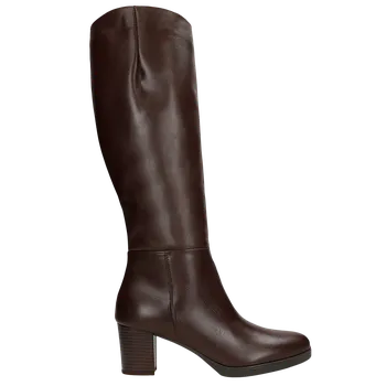 Dámské kozačky Dámské Hnědé Kožené Služební Kozačky Na Podpatku Wojas 740152 41