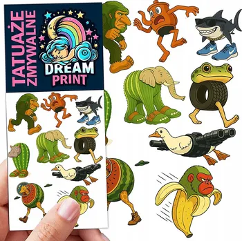 Tetování Filmové a herní tetování, dětské tetovačky, vodní smývatelné tetování na narozeniny, Dárek, upomínka, dočasné tetování pro děti, originální, opakovaně použitelné, Spousta Vzorů