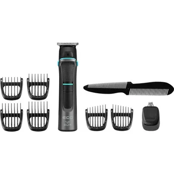 Holicí strojek ECG GRS nástavce 9 ks + hlavice 3 ks + hřeben 1 ks + olej 2 ml + čisticí kartáček 1 ks