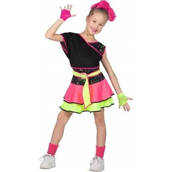 Karnevalový kostým KOSTÝM OBLEČENÍ ŠATY NEON 80. LÉTA PŘEVLEK KARNEVAL 152