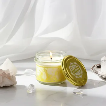 vonný vosk SCHMINKA Vonná sójová svíčka s krystalem - Křišťál