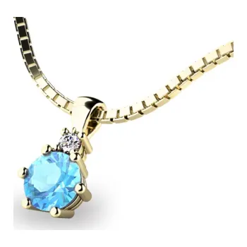 Přívěsek Zlatý přívěs s topazem a diamantem 0,90 gr AU 585/1000 PATTIC G1085905