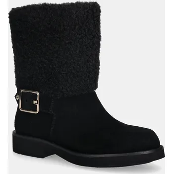 Dámské kozačky Nízké kozačky BOSS Eleri dámské, černá barva, na plochém podpatku, 50552748 50552748.001 99X, EUR 37