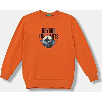 Chlapecké oblečení Dětská bavlněná mikina United Colors of Benetton 3J68C10QK.G.seasonal oranžová 22X, vel. 160