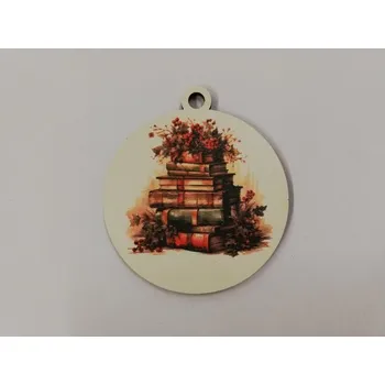 Vánoční dekorace Vánoční výřez baňka - knihy č.4