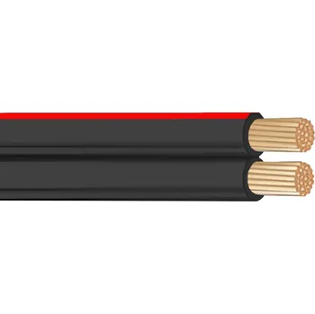 elektrický kabel Dvojlinka CYH-SCY, 2x0,35, PVC, černá/červená - 1 m (V03VH-H CYH/2X0.35)