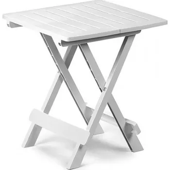 Zahradní stůl Skládací stolek PARMA — plast, bílá