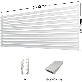 Zahradní stavba Hahn Holz Set pro venkovní žaluzie z hliníku RAL 9003 (bílá): V:1500mm, Š:2000mm