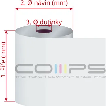 Kotouček do pokladny a tiskárny štítků Kvalitní-tonery Papírový termokotouček 57/40/12 - 18m