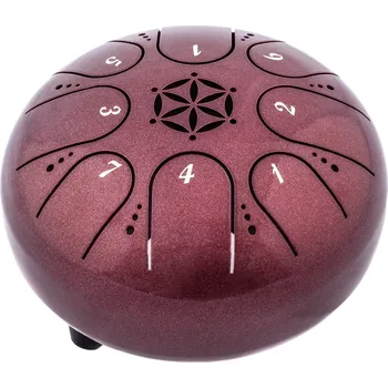 Shamann 5" 8 Notes C5 Major Dark Red Tongue Drum