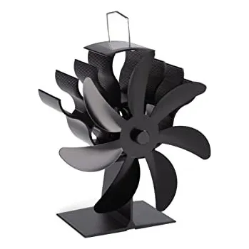 Krbový ventilátor Krbový ventilátor sedmi lopatkový černý