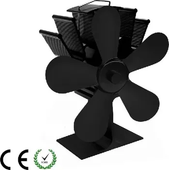 Krbový ventilátor Krbový ventilátor pětilopatkový černý