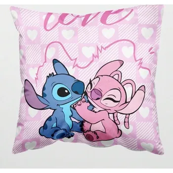 Dekorativní polštářek Povlak na polštář Lilo and Stitch růžový