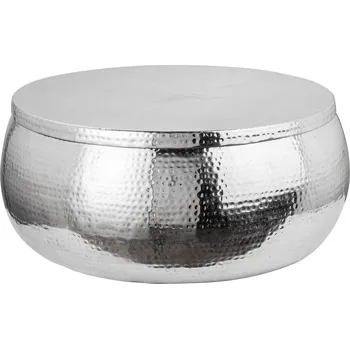 Konferenční stolek Tepaný konferenční stolek - Orient Storage 70 cm, stříbrný