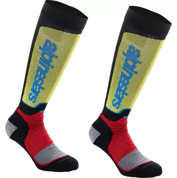 Pánské ponožky a Dlouhé ponožky/podkolenky ALPINESTARS MX PLUS barva šedá/černá/červen, velikost M pro nohu o velikosti 41-43,5 (vhodné do off-road botů )