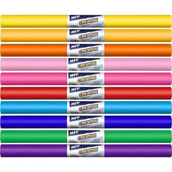Speciální papír Krepový papír role 50x200cm mix barev 10ks duhový 5811341