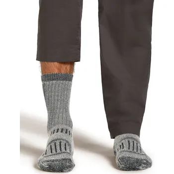 Pánské merino turistické ponožky ICEBREAKER Mens Hike+ Mountaineer Mid Calf, Jet Heather/Black velikost: 44,5-46,5 (L)