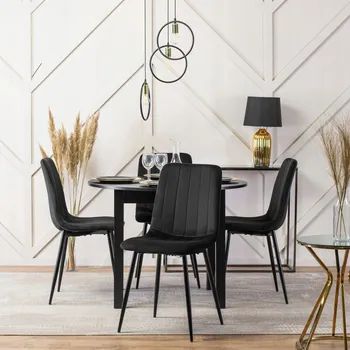 Jídelní židle IDA Židle LUCCA – Černá / Černé nohy