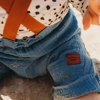 Dámské kraťasy Mušelínové kraťasy s kšandami / modré Velikost: 92/98