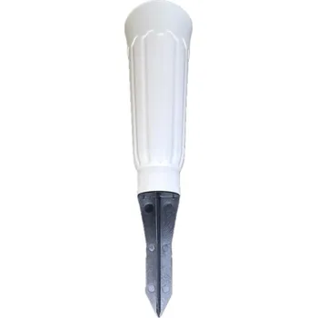 Smuteční dekorace Madona hřbitovní váza plast zapichovací 27 cm – bílá