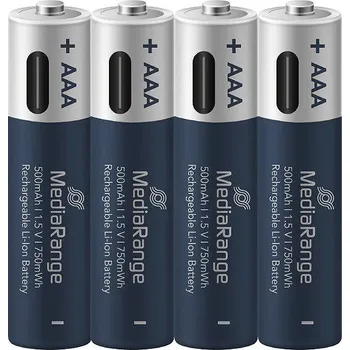 Článková baterie Mediarange USB-C Li-Ion Micro 1,5V 500mAh 4 ks