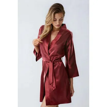 Dámský župan Elegantní župan Panama vínový M - Dárková krabička