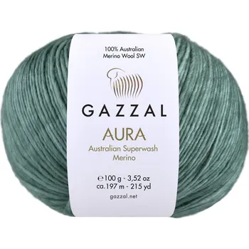 Příze Gazzal Příze Aura - 162 šedozelená