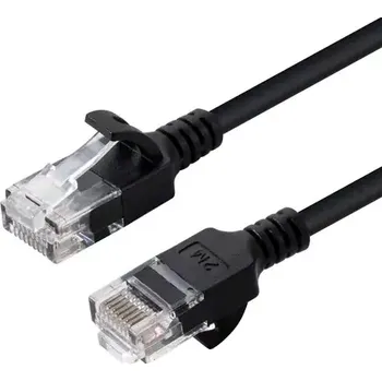 Síťový kabel MicroConnect CAT6a U/UTP SLIM 0.5m černá (V-UTP6A005S-SLIM)