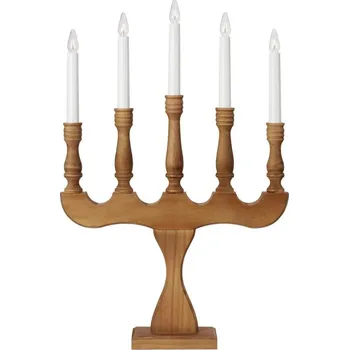 Lampička Markslöjd 706279 - Vánoční svícen SVANEHOLM 5xE10/3W/230V borovice/béžová