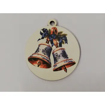 Vánoční dekorace Vánoční výřez baňka - zvonečky č.1