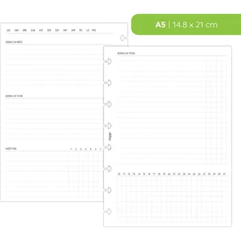 Kancelář Fleppi Náplň do diáře - Úklid s přehledem Vyberte velikost náplně: A5 - 8 disků / Filofax Notebook