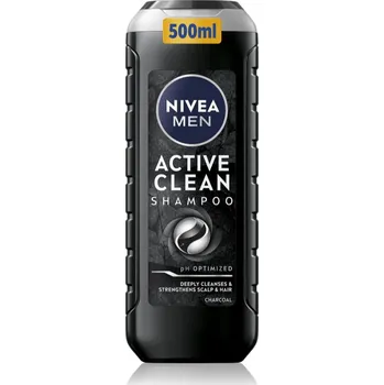 Šampon NIVEA MEN Active Clean hloubkově čisticí šampon s aktivním uhlím 500 ml