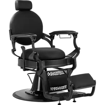 Kadeřnické křeslo Barber křeslo NICCOLO - černé bez knoflíků